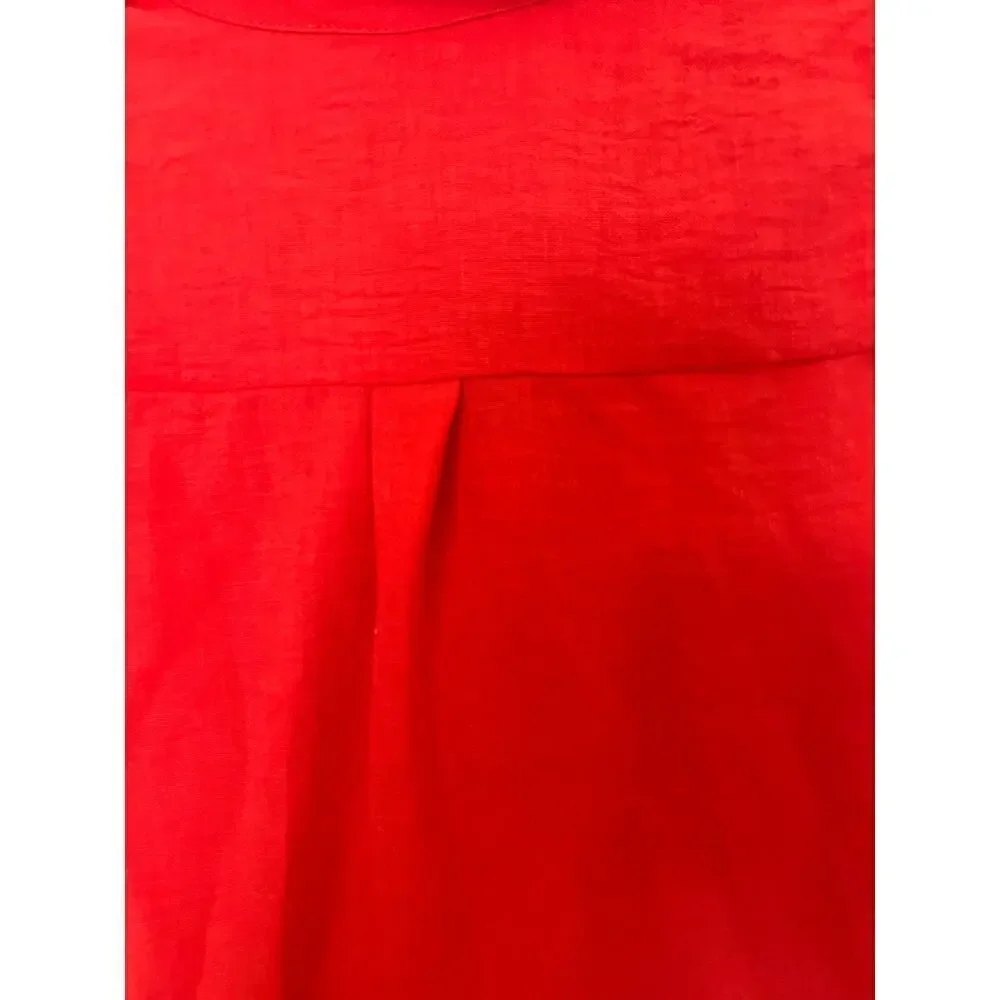MONTEAU orange sleeveless button up Preppy Academia coastal top NWOT Sz M - Picture 6 of 6